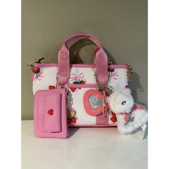 Juicy Couture Handbags - Juicy Couture Strawberry Festival Mini Bag Charm Set Pink Y2K Crossbody